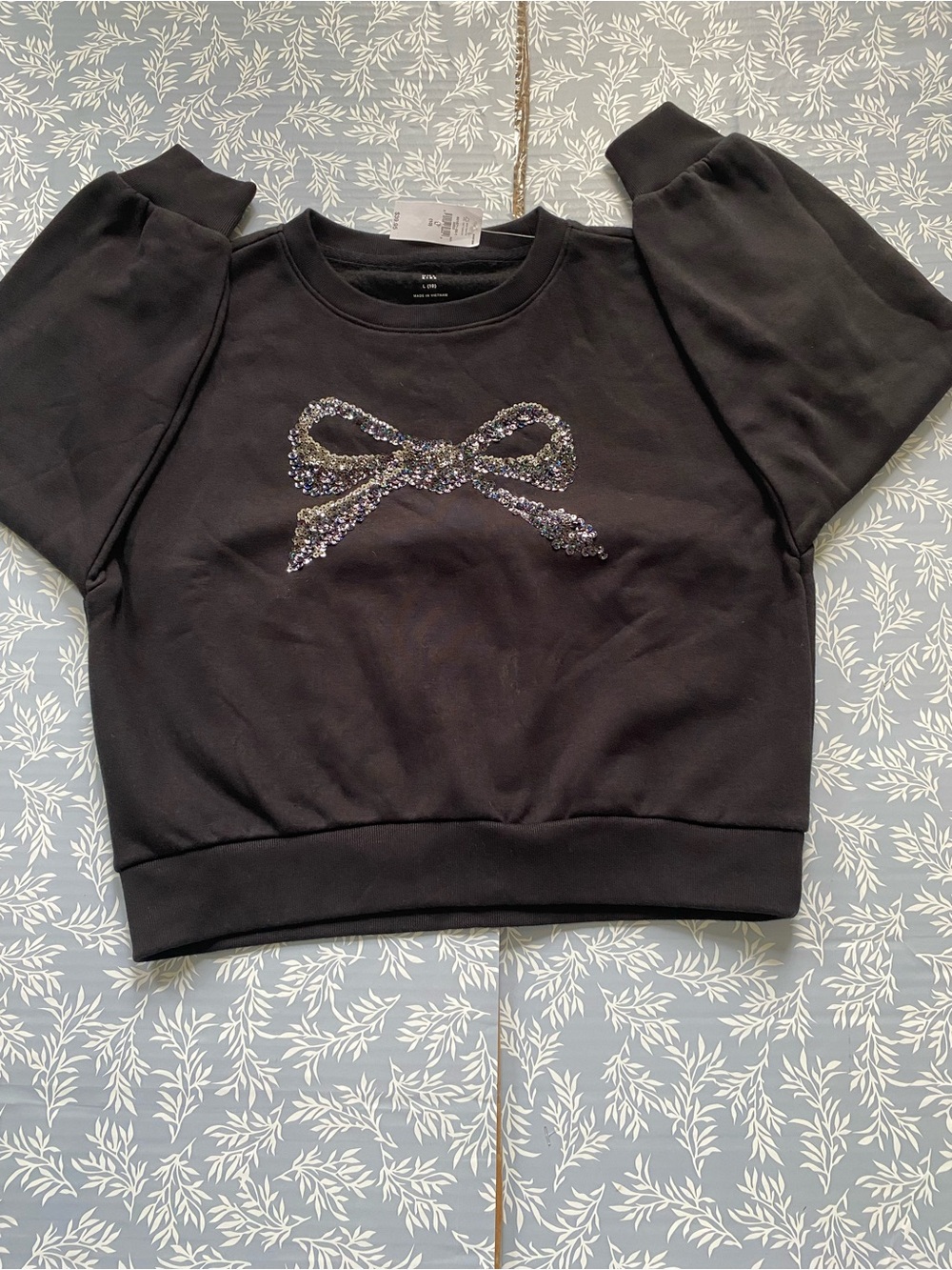 GAP Black Girls' Sequin Bow Sweatshirt